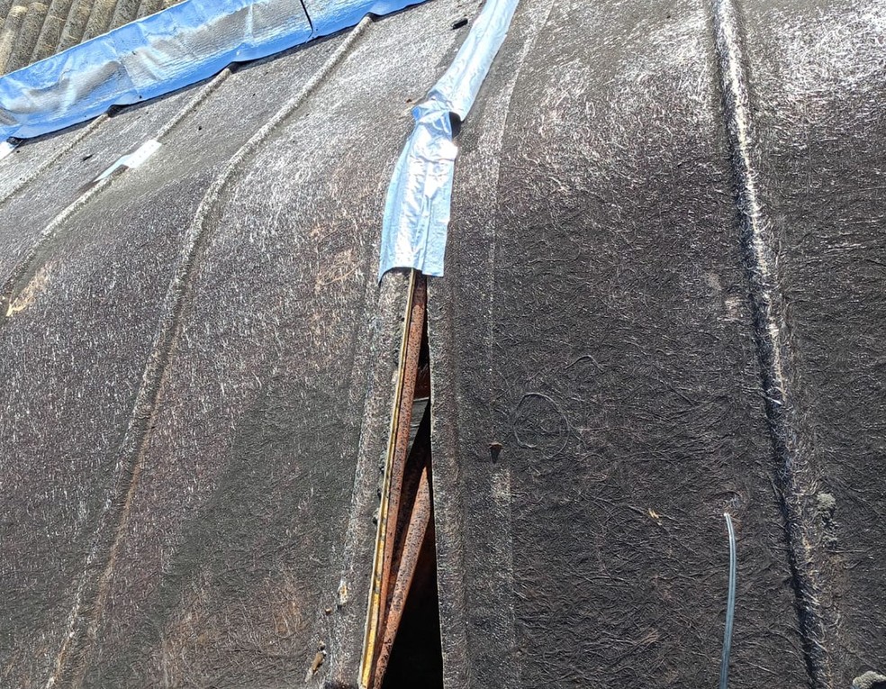 Telhado do Mercado Virg�nia Leite Franco � Foto: Reprodu��o/TV Sergipe