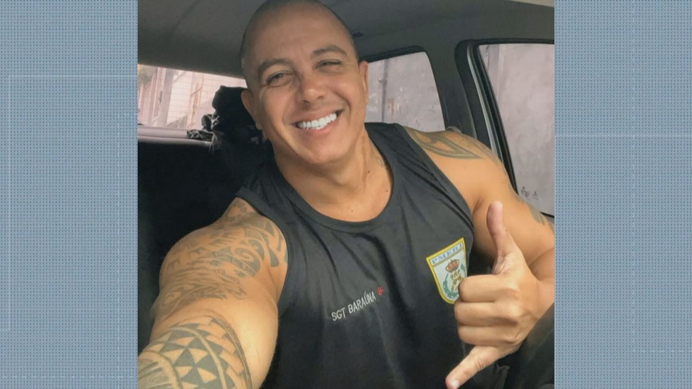 O sargento da PM Fernando Ribeiro foi preso em flagrante por homicídio qualificado — Foto: Reprodução/TV Globo