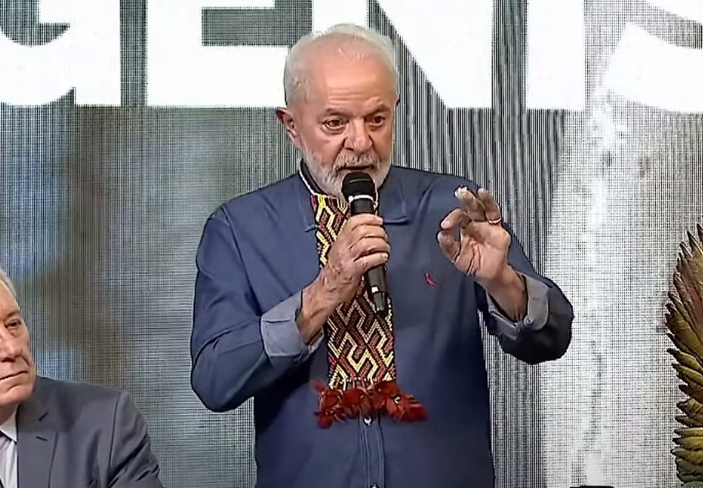 Lula participa de reunião do Conselho Nacional de Política Indigenista — Foto: Reprodução/ CanalGov