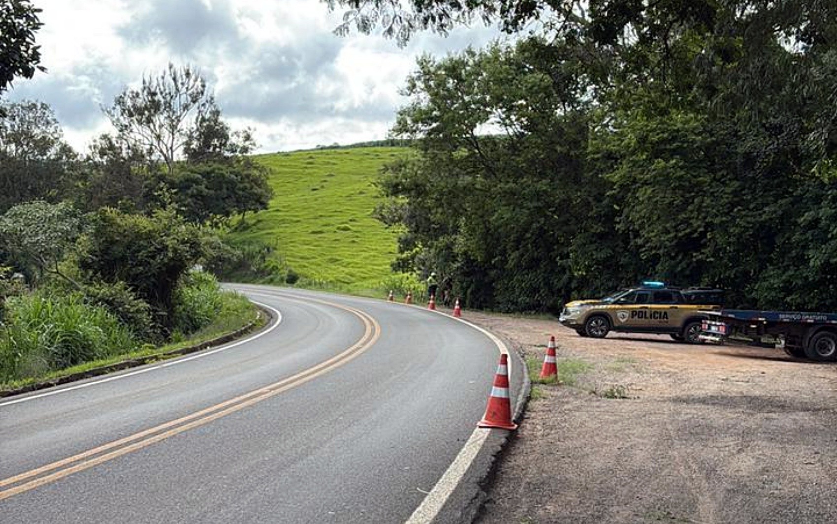 Motociclista morre em acidente na MG-455, em Andradas, MG