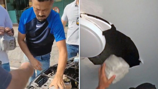 Polícia encontra droga no teto do banheiro de agentes de presídio, e 2 policiais penais são presos - Foto: (Reprodução/TV Globo)