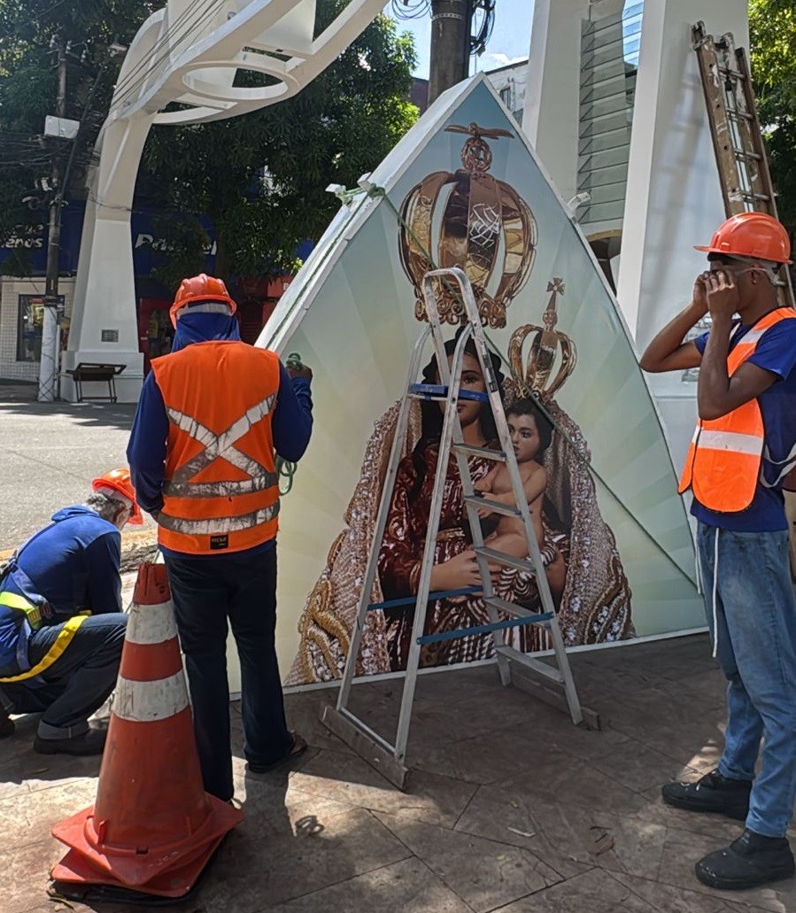 Arcos do Círio de Nazaré começam a ser instalados em Belém e marcam preparação para a maior festa religiosa do PA