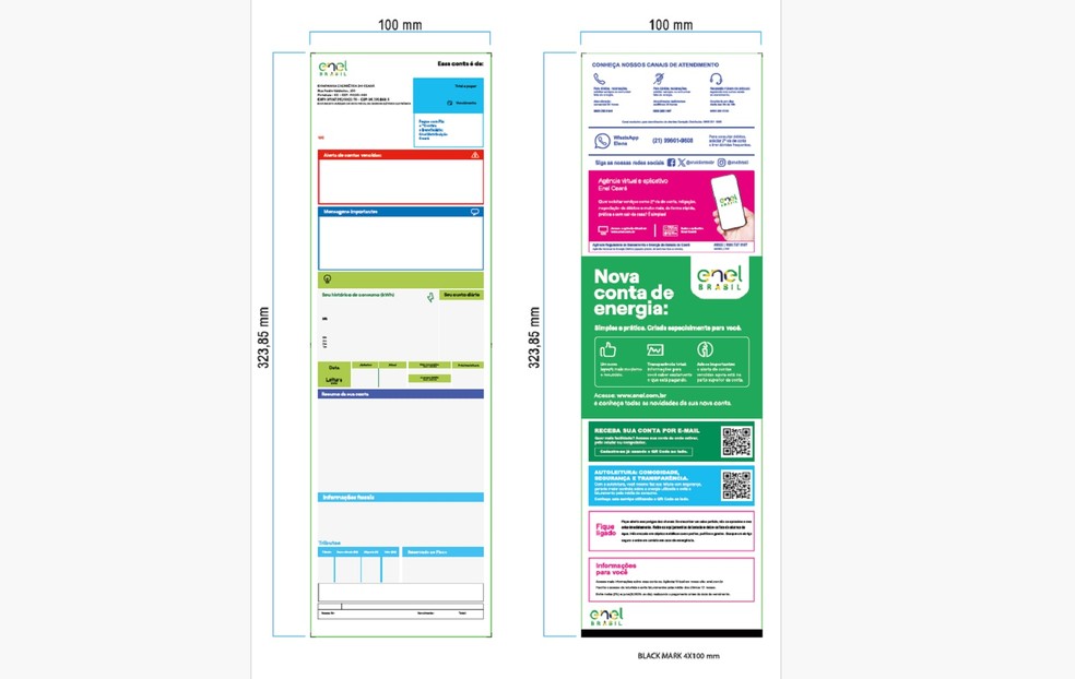 Modelo da conta de energia no Ceará vai mudar: veja alterações para evitar fraudes e golpes. — Foto: Enel/Reprodução