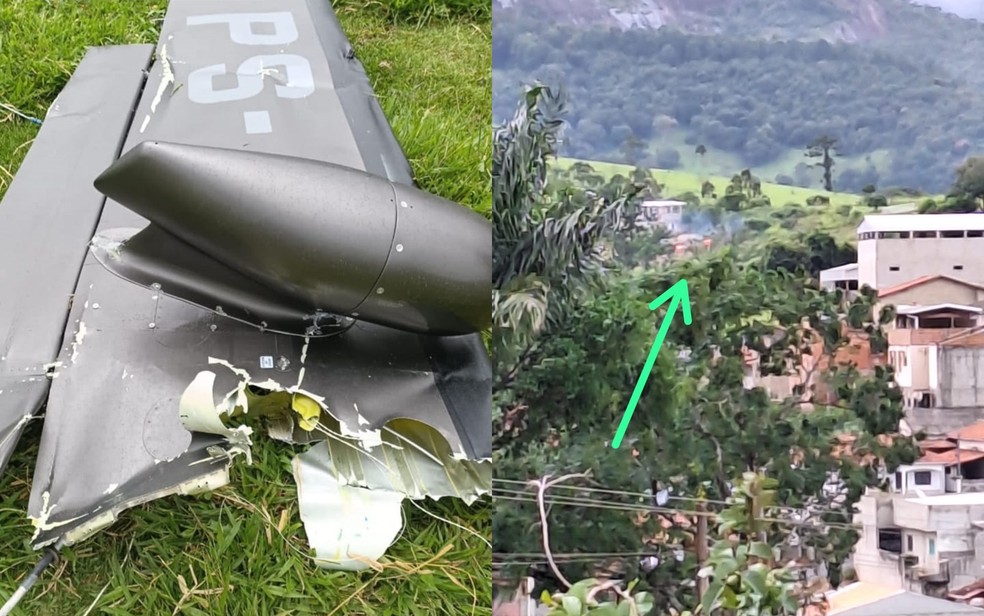 Avião cai em Itapeva, MG — Foto: Redes sociais