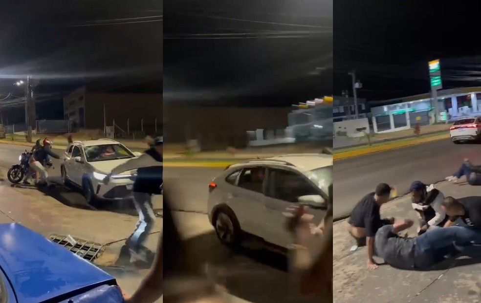 Polícia Civil investiga briga generalizada com atropelamento após vídeo viralizar em Botucatu — Foto: Reprodução