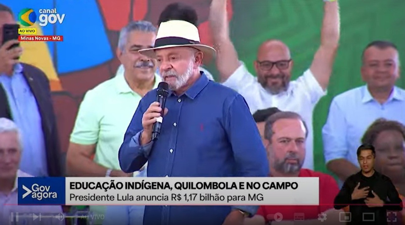 Lula anuncia investimentos de R$ 1,17 bilhão para educação indígena e quilombola em evento no interior de MG