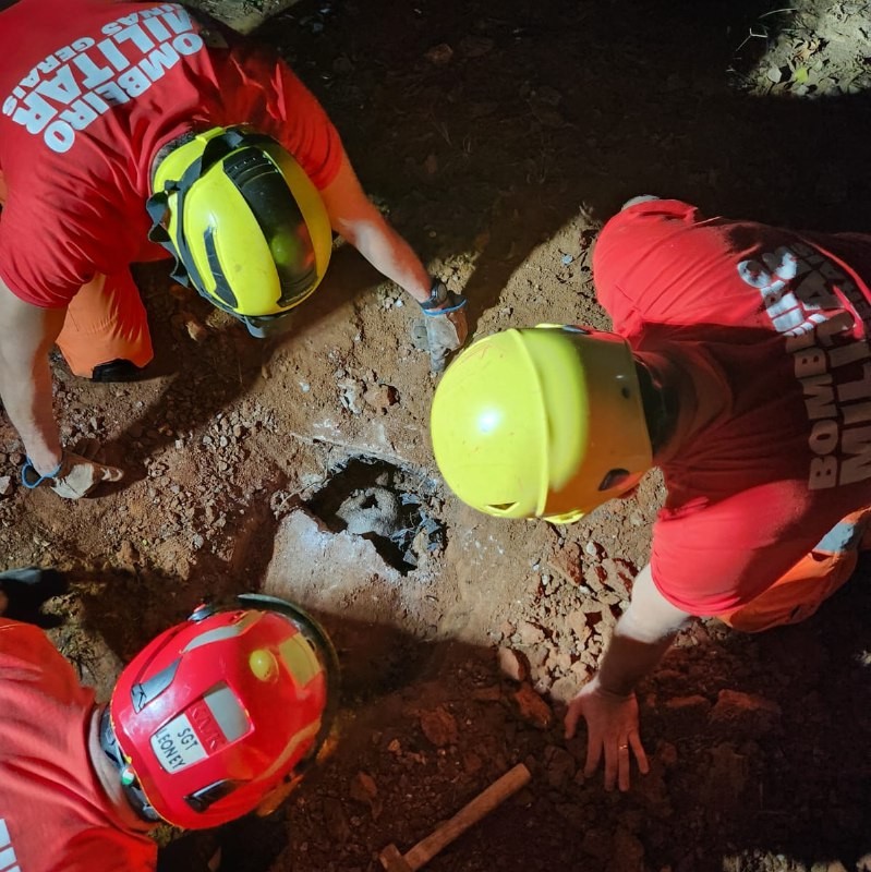 VÍDEO: Cadela e filhotes soterrados e presos dentro de cano são resgatados por bombeiros em MG