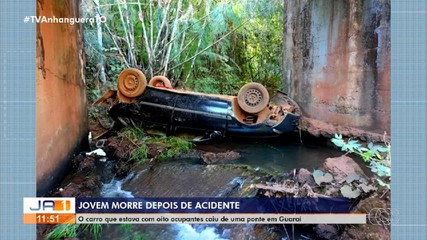 Jovem morre após carro cair de uma ponte em Guaraí