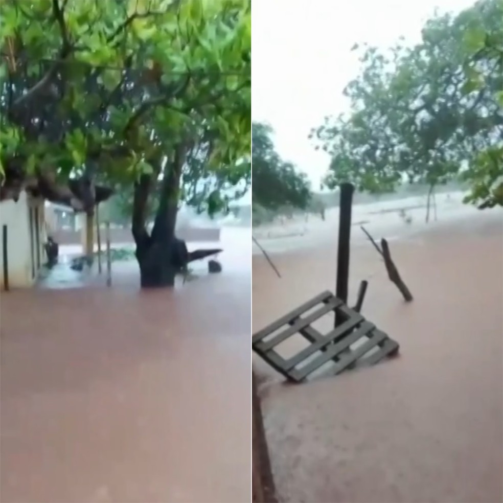 Serra do Mel: alagamento na Vila Maranh�o � Foto: Reprodu��o/Inter TV Cabugi