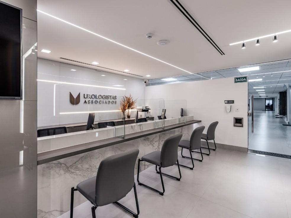 Imagem da recep&ccedil;&atilde;o da cl&iacute;nica Urologistas Associados &mdash; Foto: Urologistas Associados