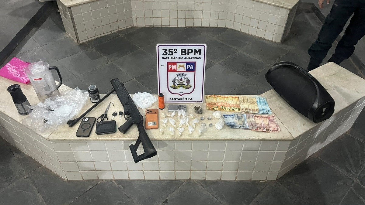 Polícia apreende drogas, dinheiro e arma modificada durante ação contra tráfico em Santarém