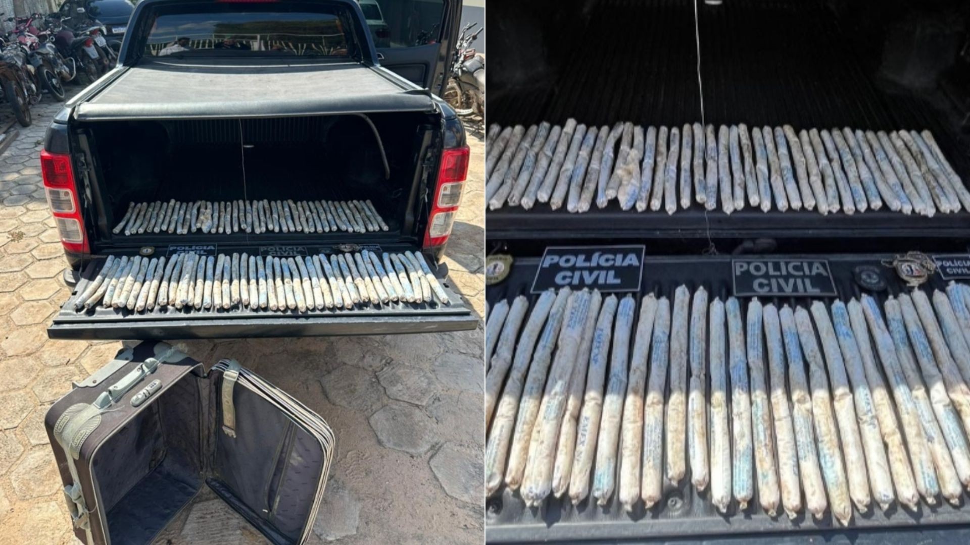 Mala com 78 bananas de dinamite é encontrada por trabalhadores no interior do MA