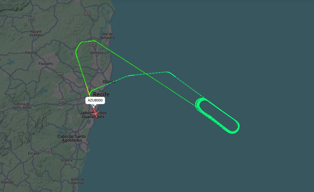 2º voo entre Recife e Madri também tem problema técnico; avião dá voltas até retornar a aeroporto