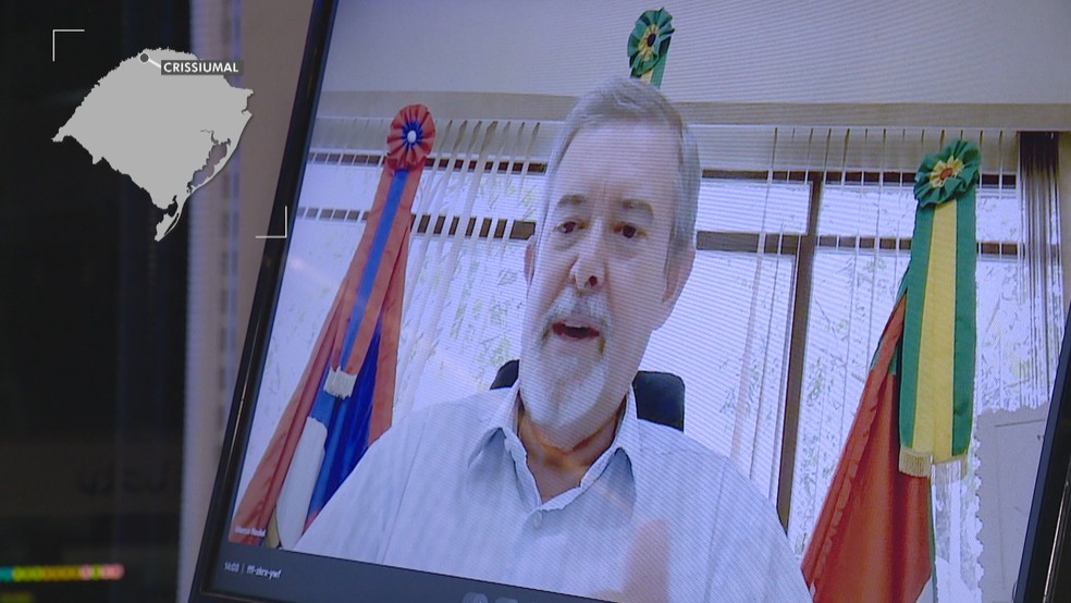 Prefeito de Crissiumal, Marco Aurélio Nedel (PL) — Foto: Reprodução/RBS TV