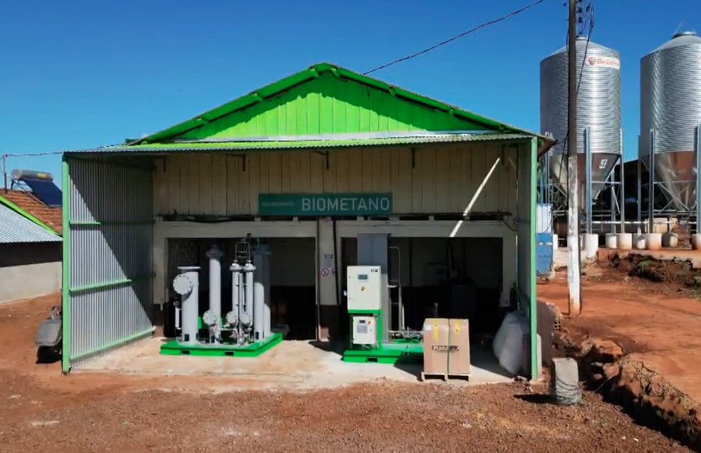 Biogás de dejetos de animais gera energia elétrica em propriedade rural do Paraná — Foto: Reprodução/RPC
