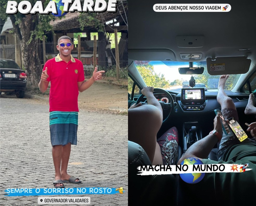 Gleisson Nascimento, de 20 anos, fez posts antes da viagem nas redes sociais — Foto: Arquivo pessoal/Redes sociais