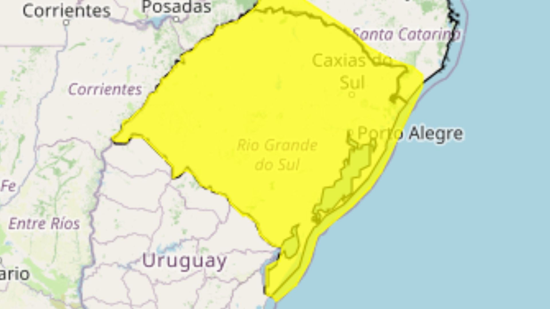 Semana começa com aviso amarelo do Inmet para temporais com vento e granizo no RS; confira a previsão