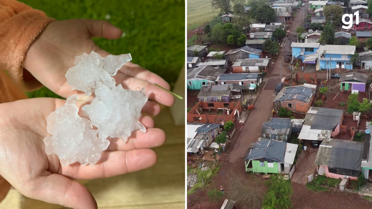 'O colchão a gente virou pra poder dormir': moradores relatam prejuízos após chuva de granizo danificar 550 casas em cidade no RS