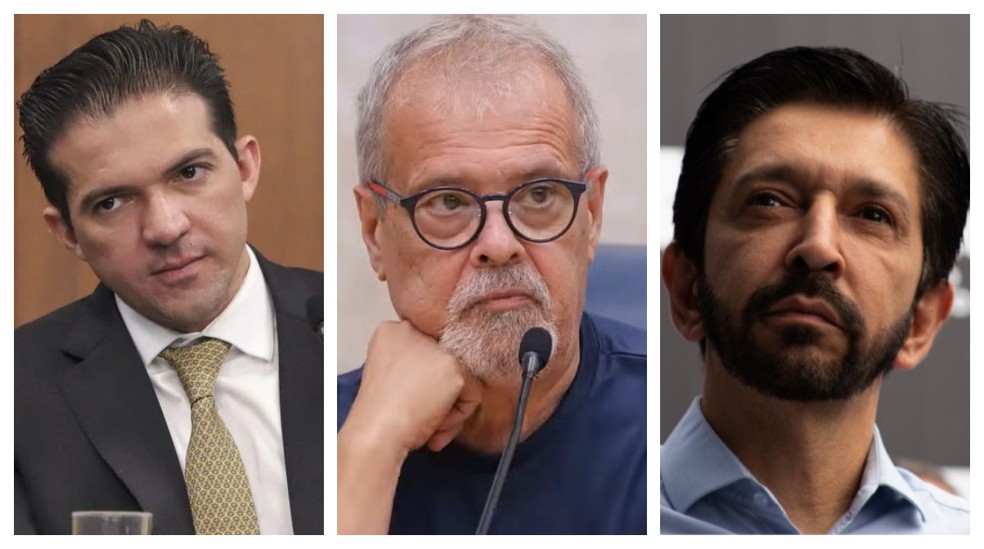 Os vereadores Rubinho Nunes e Ricardo Teixeira (Unio Brasil) e o prefeito Ricardo Nunes (MDB). - Foto: Montagem/g1/Reproduo/Rede Cmara