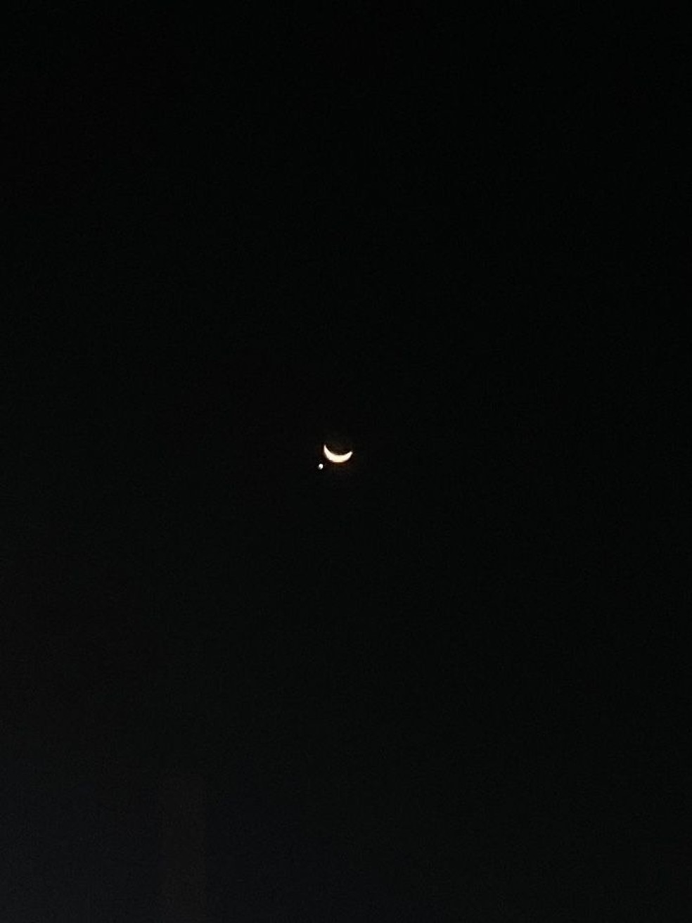 Alinhamento de V&ecirc;nus e a Lua em Rond&ocirc;nia &mdash; Foto: Ra&iacute;ssa Fontes/g1