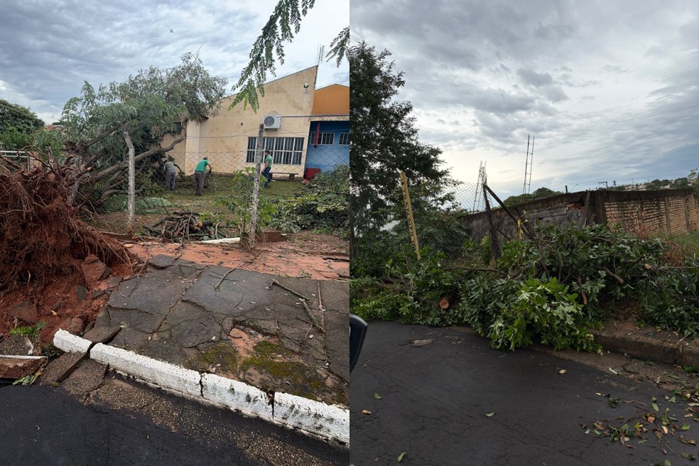 Estragos foram registrados em vários pontos de Adamantina (SP) — Foto: Prefeitura de Adamantina