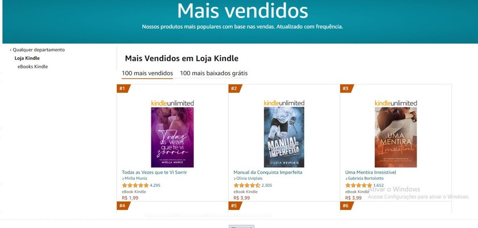 Livro é um dos mais vendidos na Amazon na loja Kindle — Foto: Reprodução
