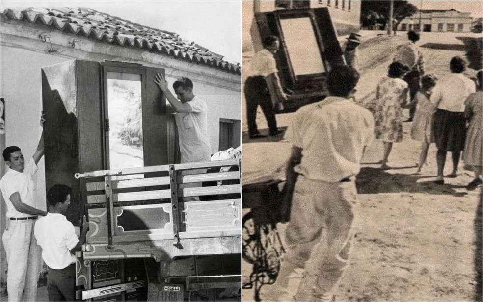 Moradores saem das casas que seriam tomadas pelas águas após a formação do Lago de Furnas em Guapé (MG) — Foto: Redes sociais
