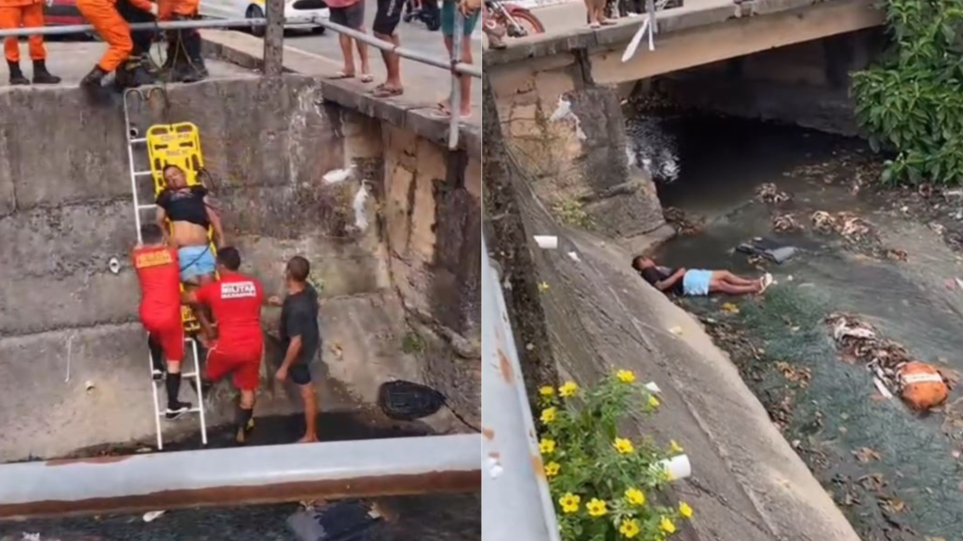 Homem é resgatado após cair em vala no bairro Cohab, em São Luís