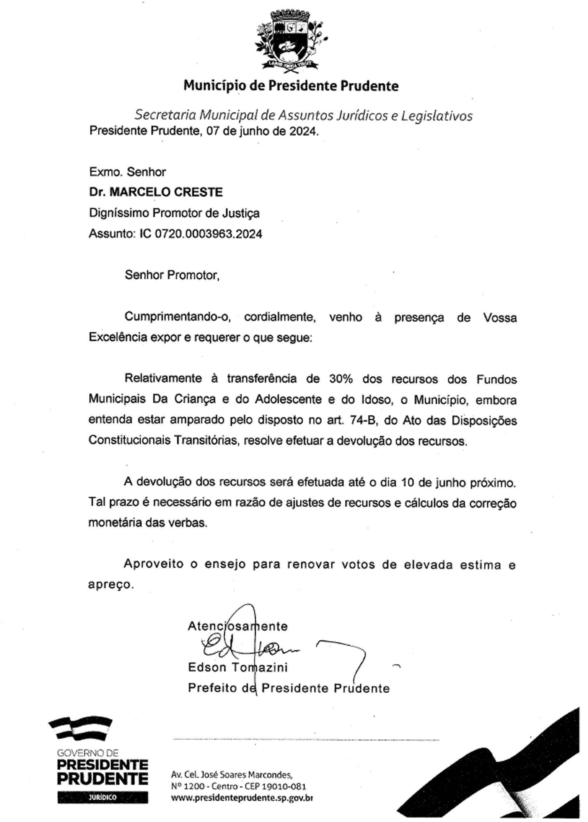 Prefeitura de Presidente Prudente cita artigo inexistente da Constituição Federal para justificar uso de verbas destinadas a crianças e idosos