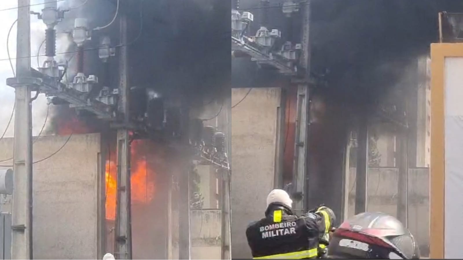 Explosão causa incêndio em subestação da Enel e afeta energia em bairros de Fortaleza; vídeo