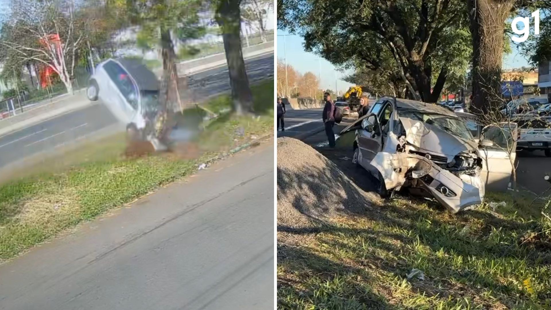 VIDEO: Car with 6 occupants from the same family hits a tree after colliding with a truck in RS
