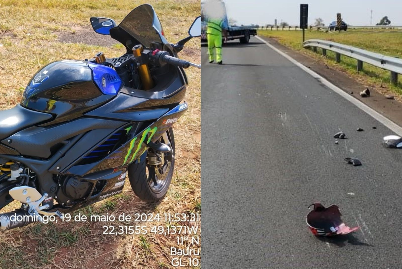 Motociclista morre após bater contra defensa metálica na SP-294 em Bauru