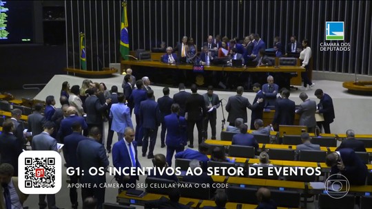Câmara restringe beneficiados e aprova teto de R$ 15 bilhões até 2026 para incentivo ao setor de eventos - Programa: Jornal da Globo 