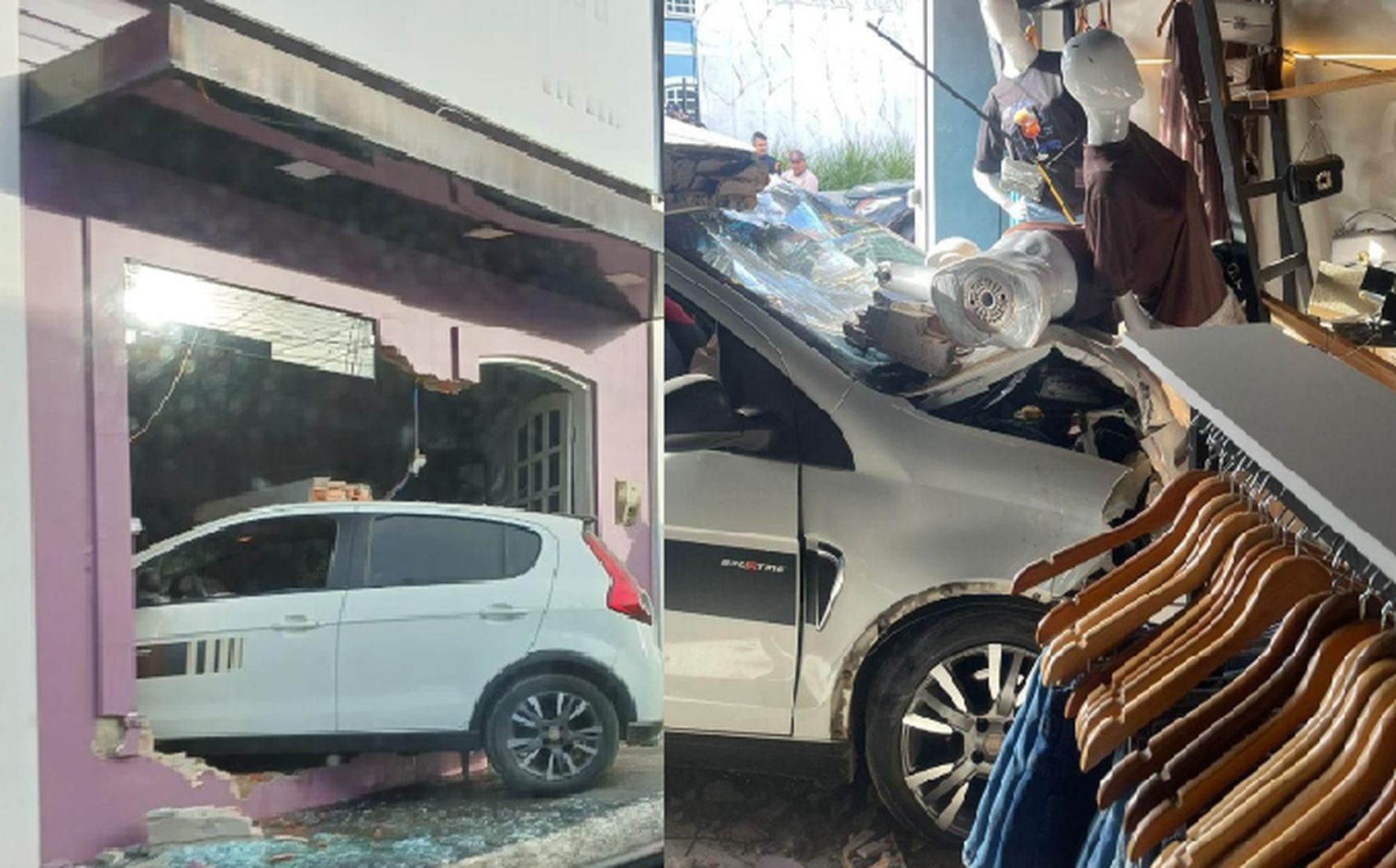 Motorista perde controle de carro e invade loja em Simão Dias 