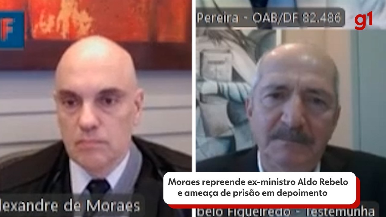 Vídeo: Moraes repreende ex-ministro Aldo Rebelo e o ameaça de prisão em depoimento; veja