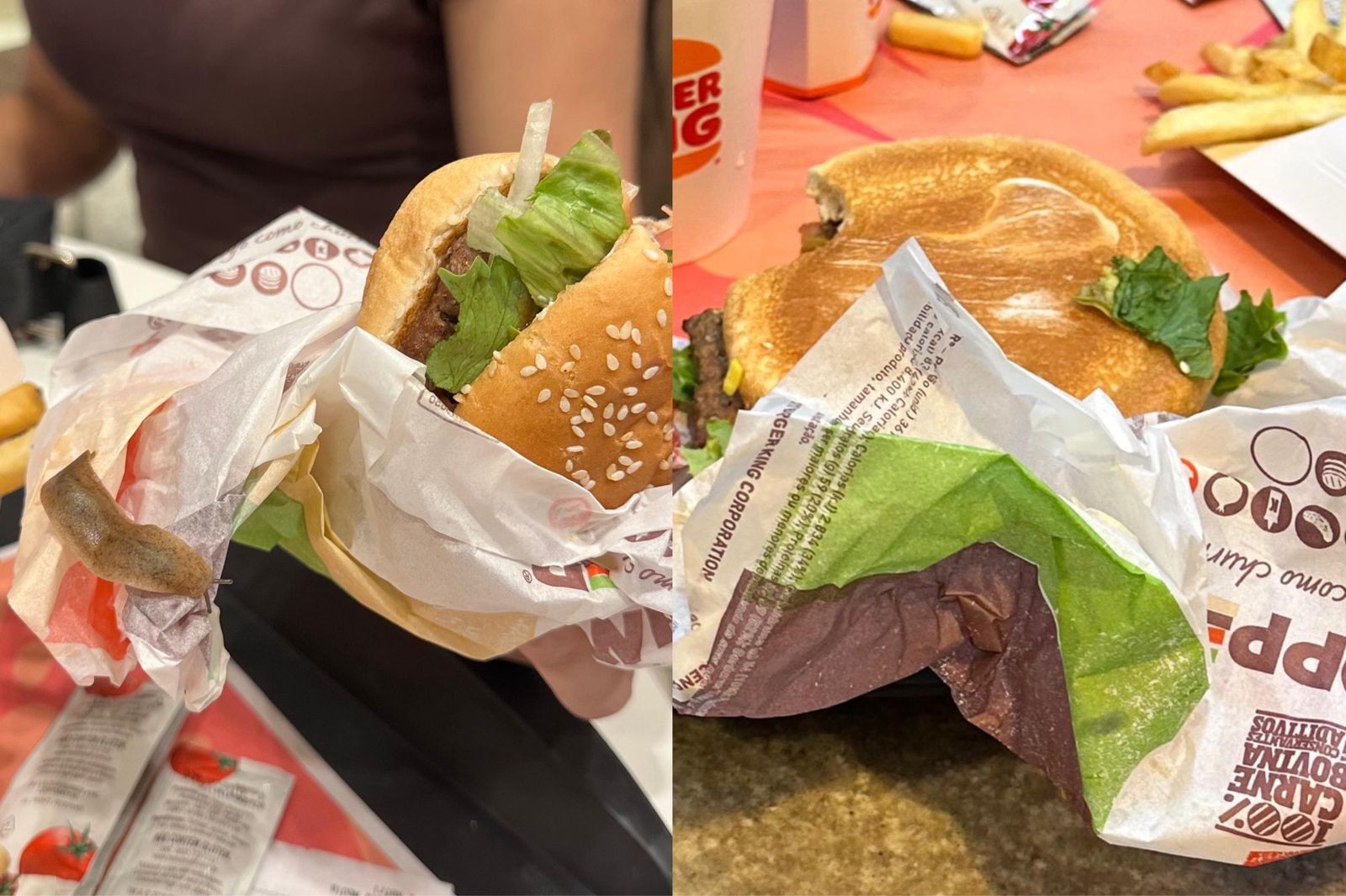 Cliente flagra lesma em hambúrguer no shopping