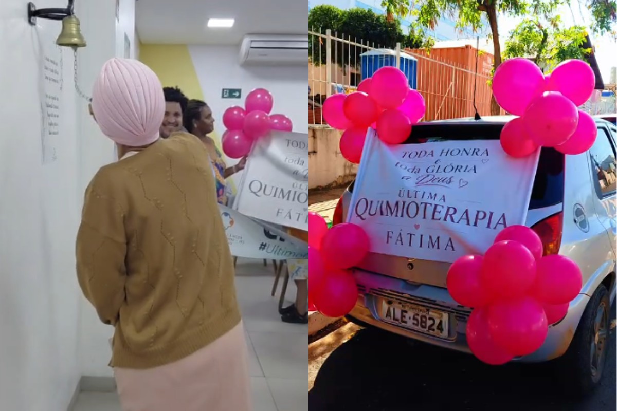 Mulher vence câncer raro e comemora fim da quimioterapia batendo o sino em MS; veja vídeo