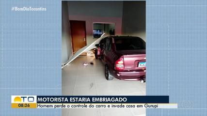 Motorista com suspeita de embriaguez perde controle do carrro e invade casa em Gurupi
