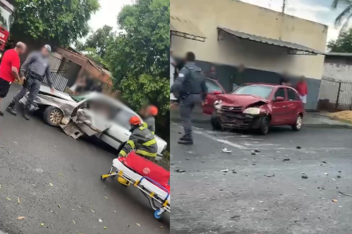 Batida envolvendo dois carros deixa três feridos em Teodoro Sampaio