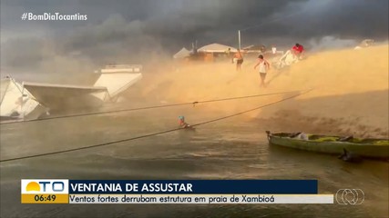 Ventania assusta banhistas em praia de Xambioá
