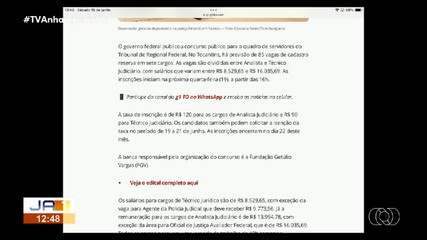 Concurso Federal oferece vagas em cadastro reserva para o Tocantins