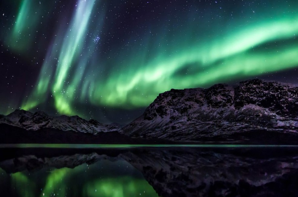 Aurora boreal, na Groenlândia — Foto: Reprodução/ Visitgreenland