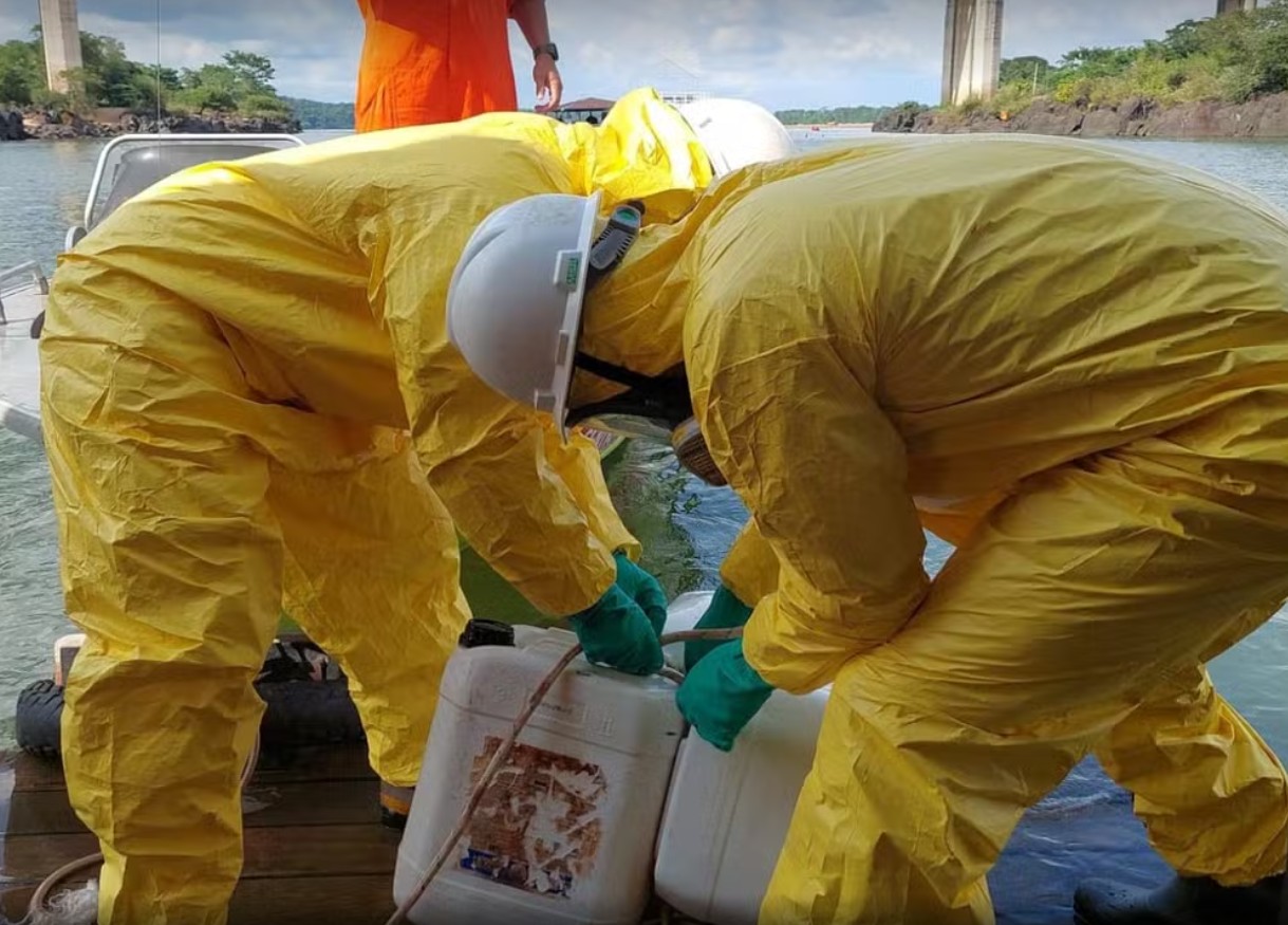 Carga de agrotóxicos que caiu com ponte entre o TO e o MA deve ser retirada de rio no fim de abril, diz Ibama