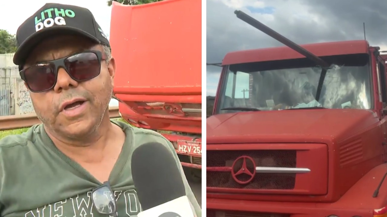 'Foi um milagre': motorista escapa de barra de ferro que atravessou cabine em engavetamento no Anel Rodoviário de BH