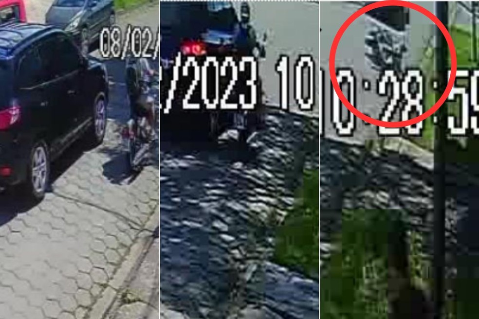Carro perseguiu e bateu em motociclista em Itanhaém (SP) — Foto: Reprodução