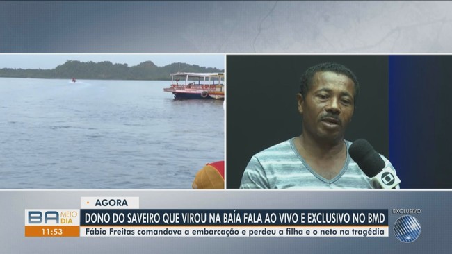 Dono do saveiro que virou em Salvador fala com exclusividade na TV Bahia