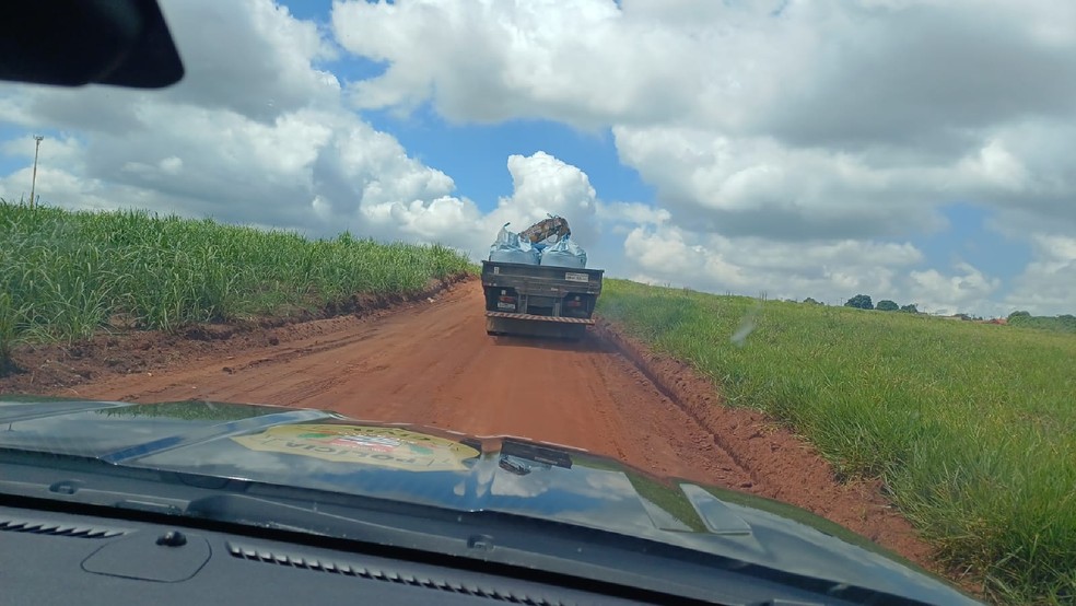 2 de 2
Equipe chegou ao local em Arei&oacute;polis (SP) e encontrou quatro sacos de fertilizantes, com 1.000 kg cada um, totalizando quatro toneladas &mdash; Foto: Pol&iacute;cia Civil