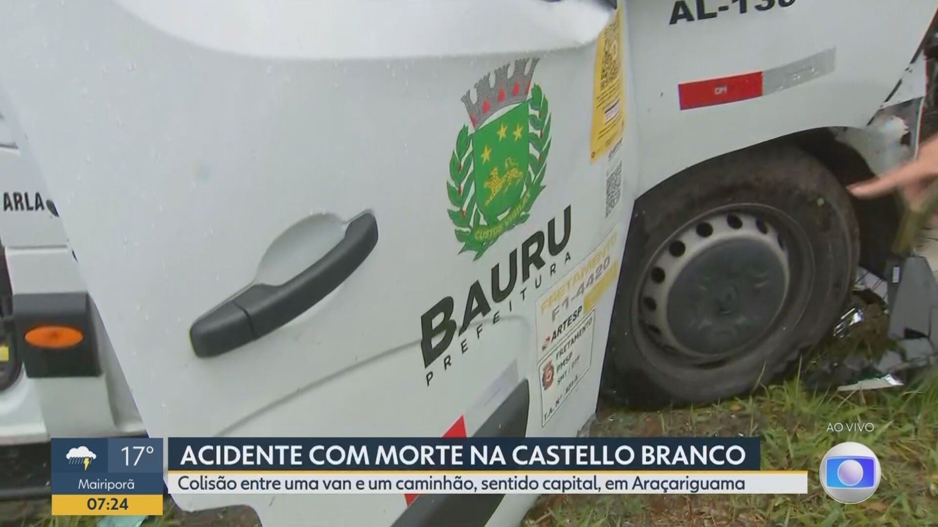 Acidente entre van e caminhão mata uma pessoa na Rodovia Castello Branco em Araçariguama