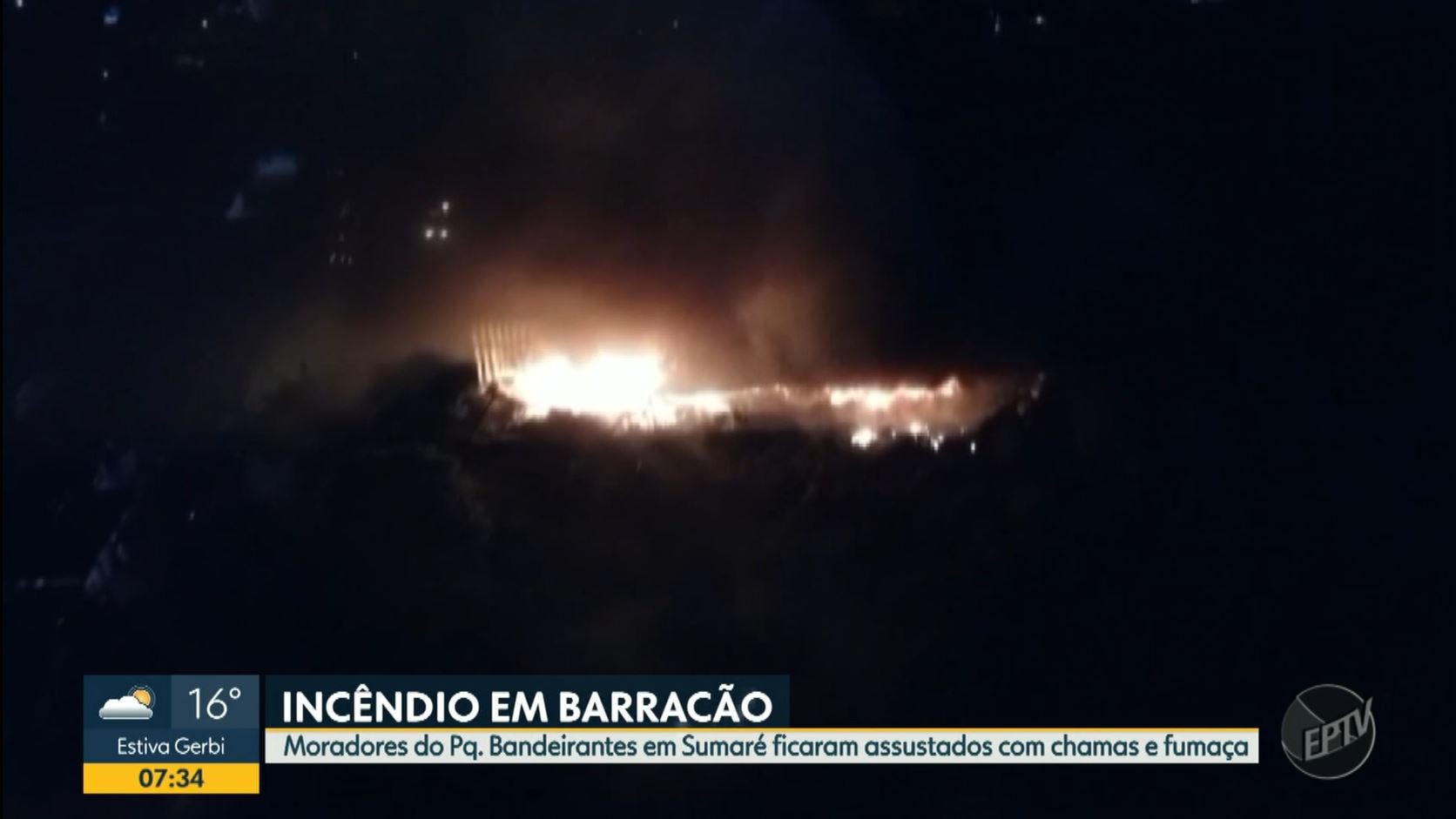 Incêndio atinge galpão de cooperativa de recicláveis e mobiliza Corpo de Bombeiros em Sumaré 