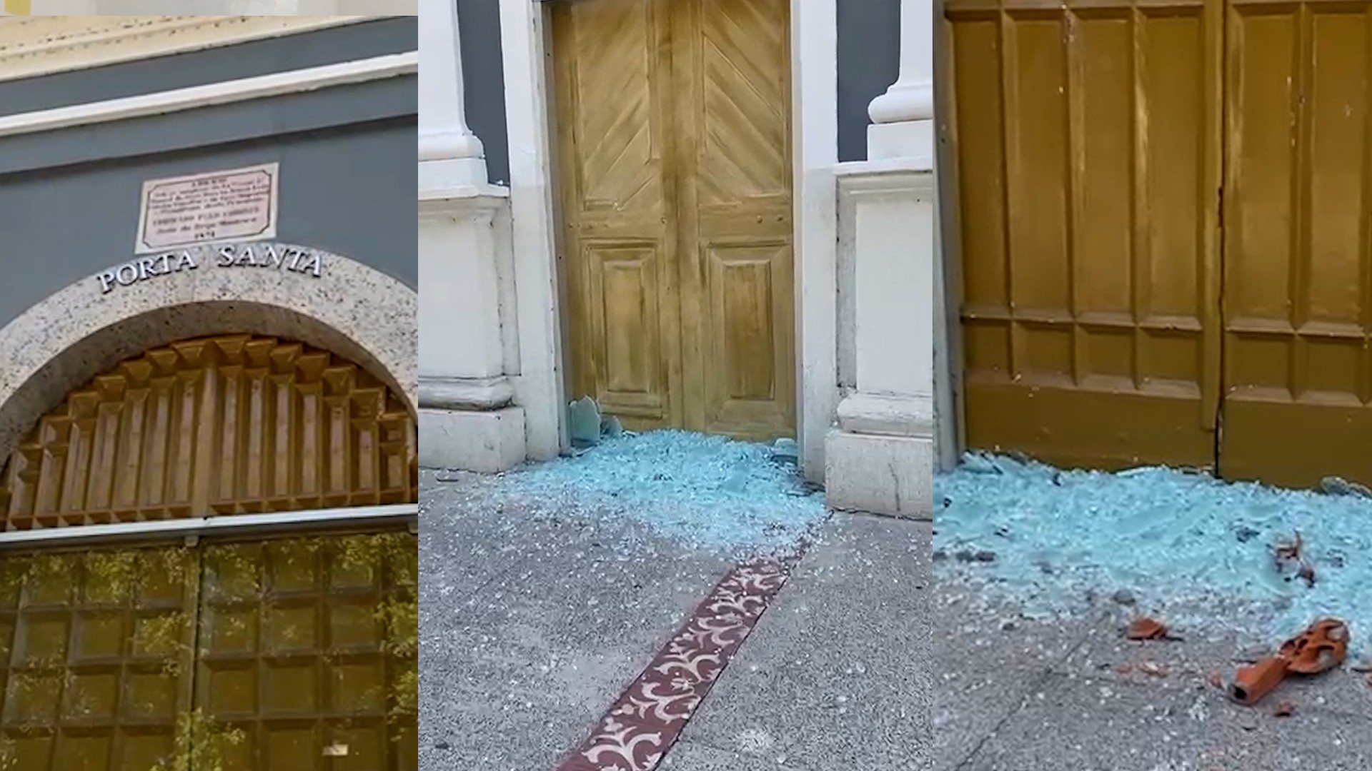 Homem quebra portas de vidro da Catedral de Teresina em tentativa de arrombamento